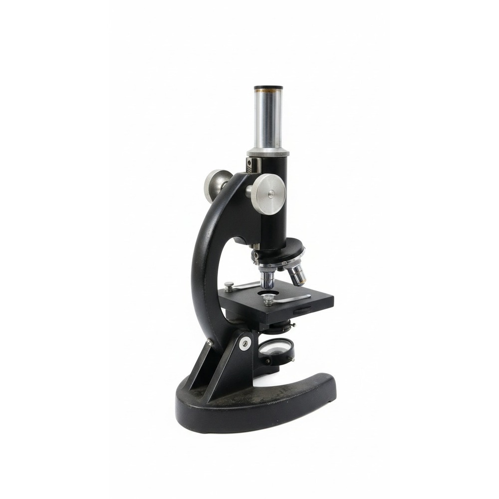 ATCO Microscope No. 117 Unisex OS Black Vintage 900X Magnification Wooden Case